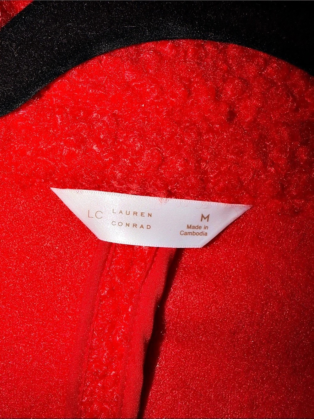 Lauren Conrad Red Orange Teddy Sherpa Coat Jacket Size Medium - Picture 5 of 12